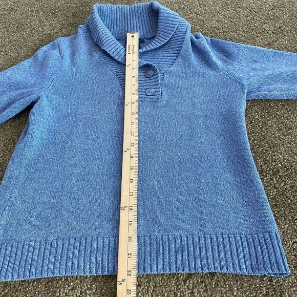Karen Scott Shawl Collar Sweater Light Blue Knit Buttons Size Medium 3/4 Sleeve - Picture 6 of 10